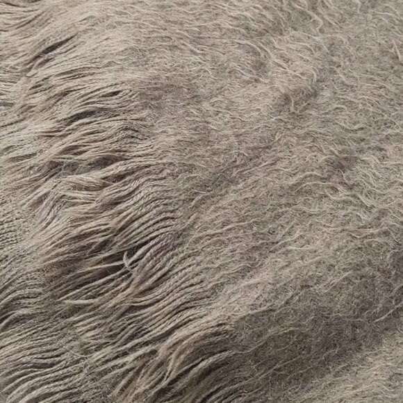 Large Free People Dark Grey Black Fuzzy Scarf Shawl 80 by 30 - Picture 12 of 14